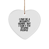 Funny Security Guard Heart Ornament Gifts from Men to Friends for Christmas, Security Guard Humor, Funny Christmas Unique Gifts for Him, Men's Security Guard Heart Ornament - Image 1